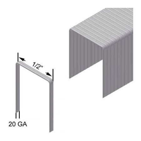 Prebena 20 Gauge Staple - 3/8in Length - 1/2in Crown - Galvanized Steel - Pkg of 25000 D10CNK